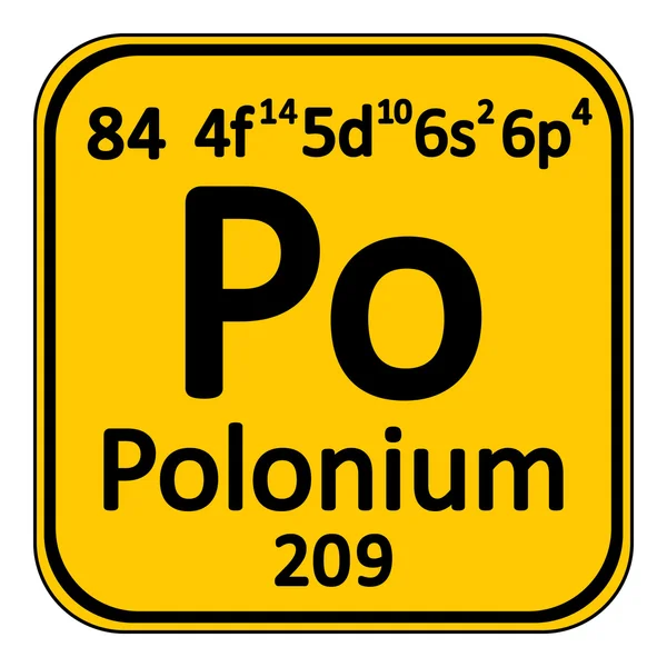 Elemento tabla periódica icono de polonio . — Archivo Imágenes Vectoriales