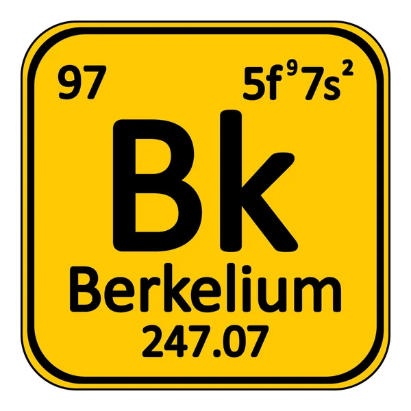 Elemento tabla periódica icono de berkelium . — Archivo Imágenes Vectoriales