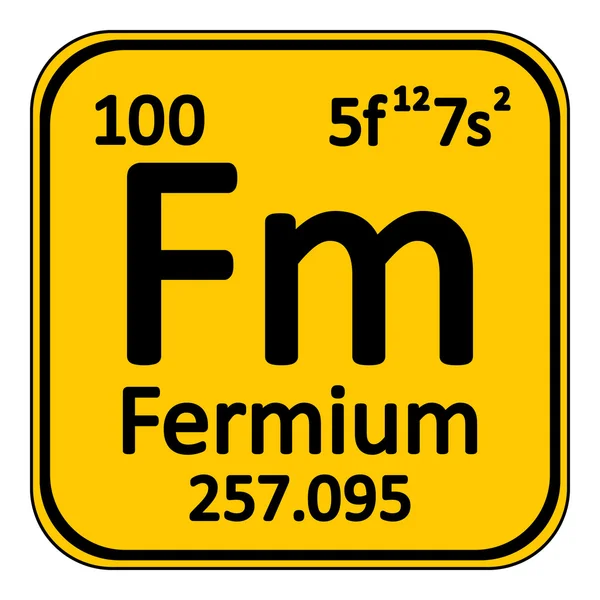 Иконка фермия элемента периодической таблицы . — стоковый вектор