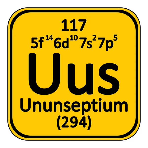 Ununseptium pictogram van het element van periodiek. — Stockvector