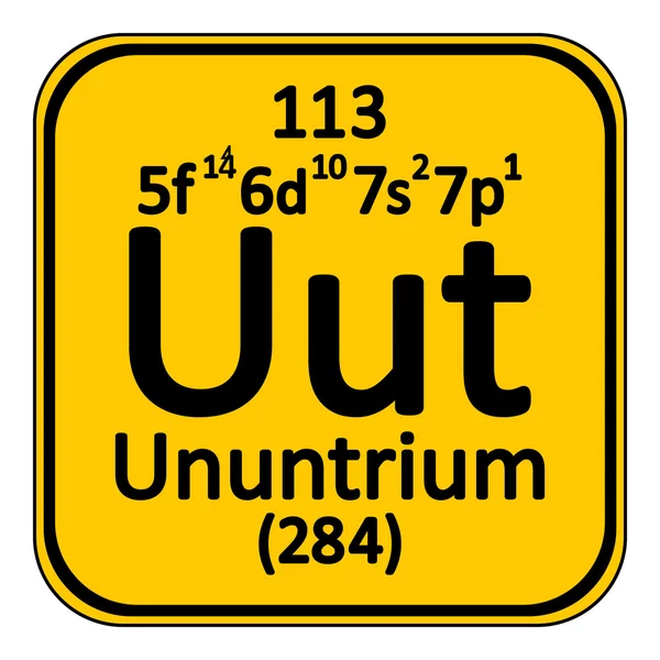 Icona periodica dell'elemento tabella ununtrium . — Vettoriale Stock