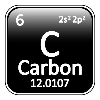 Periyodik Tablo öğesi karbon simgesi.