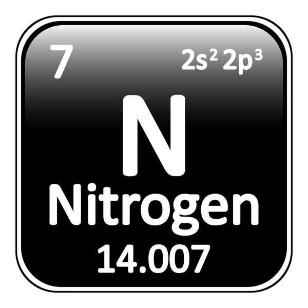 Periodic table element ikona azotu. — Wektor stockowy