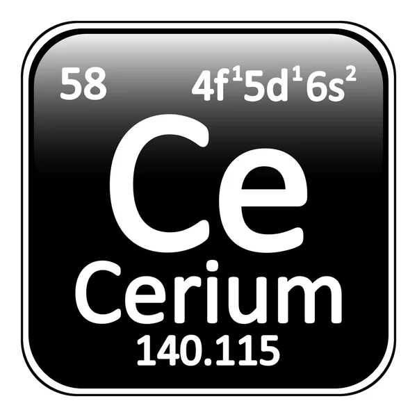 Cerium pictogram van het element van periodiek. — Stockvector