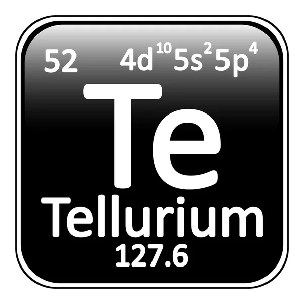 Значок элемента периодической таблицы теллура . — стоковый вектор