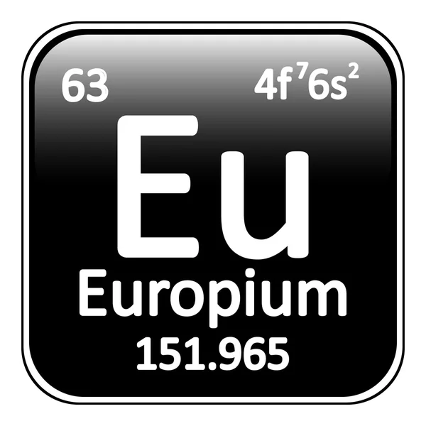 Tabela periódica elemento ícone do európio . —  Vetores de Stock