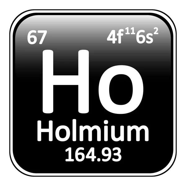 Periodická tabulka prvků holmium ikona. — Stockový vektor