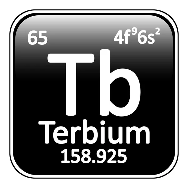 Ikon terbium tabel periodik . - Stok Vektor