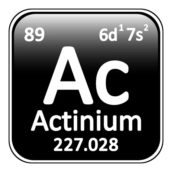 Élément de tableau périodique icône d'actinium . — Image vectorielle