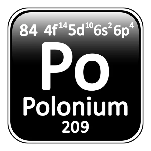 Pictogram van het periodiek element polonium. — Stockvector