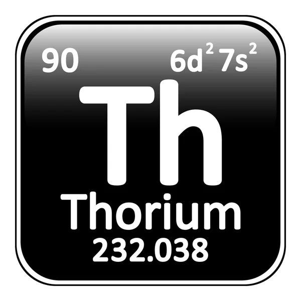 Ícone de tório de elemento de tabela periódica . — Vetor de Stock