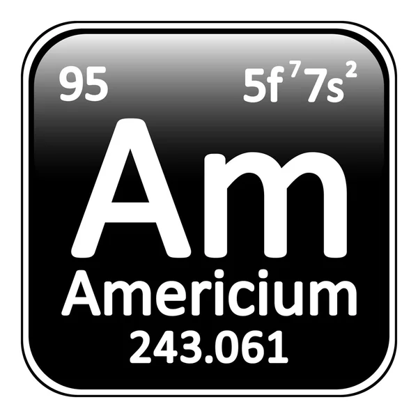 Значок элемента периодической таблицы americium . — стоковый вектор