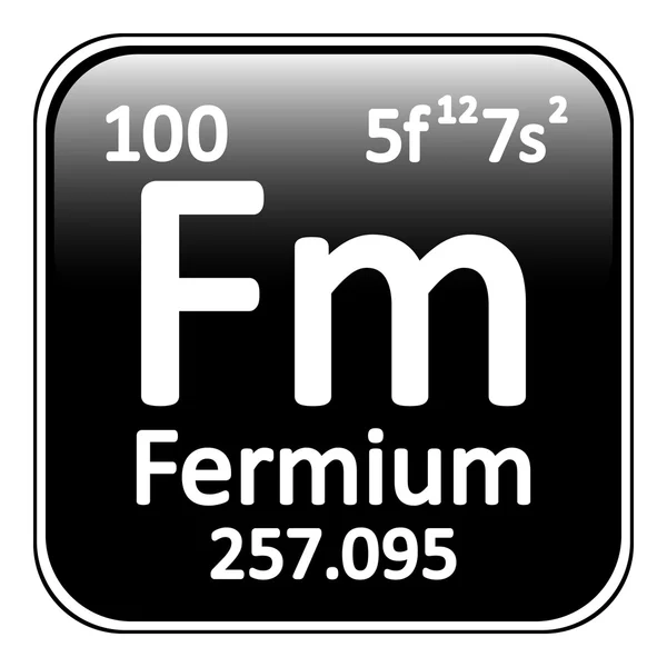 Иконка фермия элемента периодической таблицы . — стоковый вектор