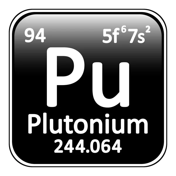 Plutonium pictogram van het element van periodiek. — Stockvector