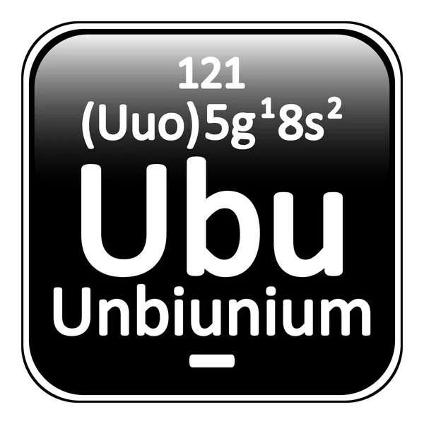 Pictogram van de unbinilium van het element van de periodieke tabel. — Stockvector