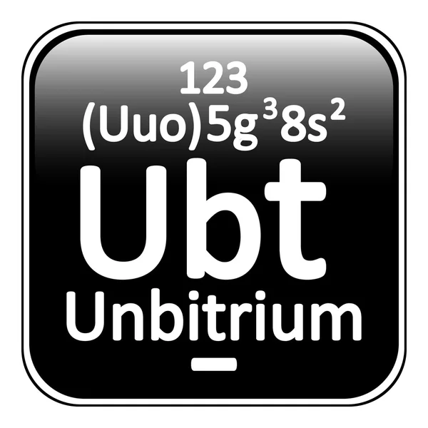 Pictogram van de unbitrium van het element van de periodieke tabel. — Stockvector