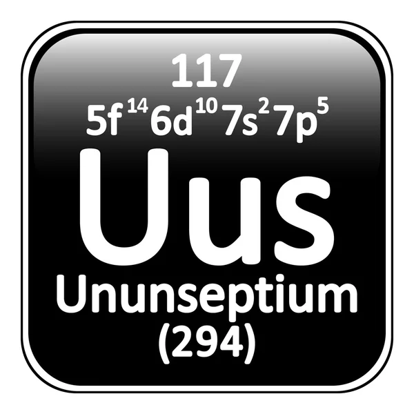 Tabela periódica elemento unununseptium ícone . — Vetor de Stock