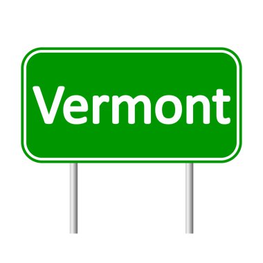 Vermont yeşil yol levhası.