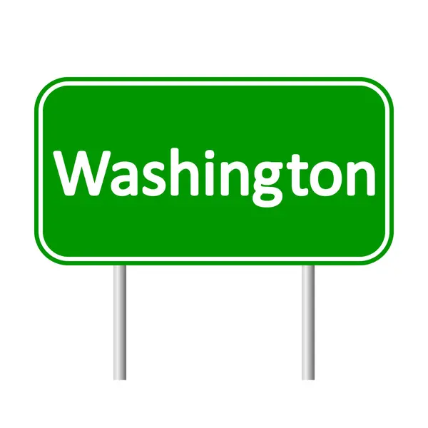 Washington sinal de estrada verde . — Vetor de Stock