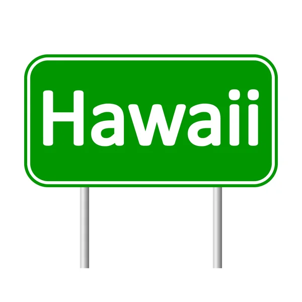 Hawaii green road sign — Stock Vector