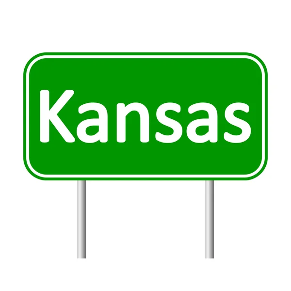 堪萨斯绿色道路标志 — 图库矢量图片