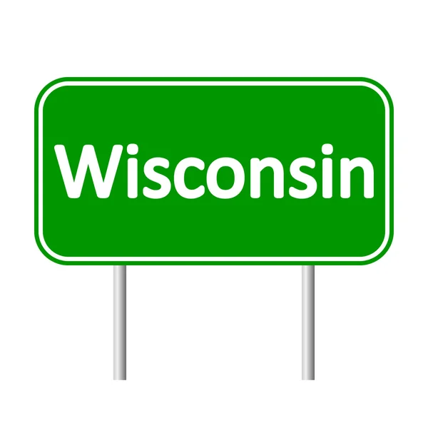 Wisconsin señal de carretera verde — Archivo Imágenes Vectoriales