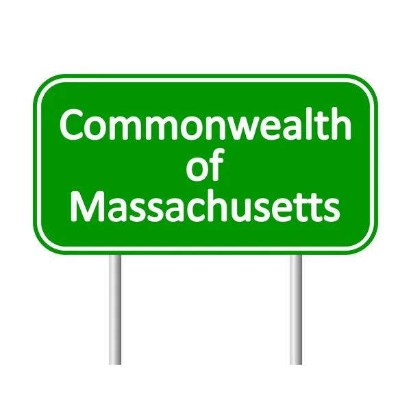 马萨诸塞州绿色道路标志 — 图库矢量图片