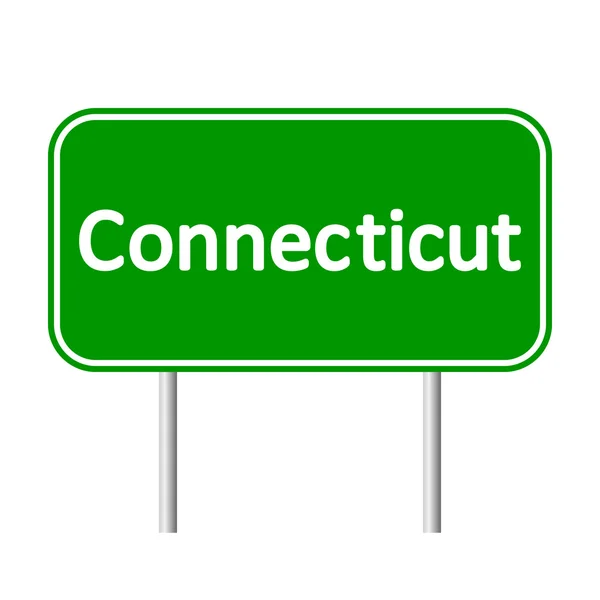 Connecticut green road sign — Stock Vector