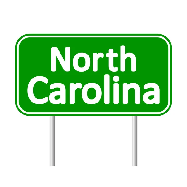 Carolina del Norte Green Road Sign — Vector de stock