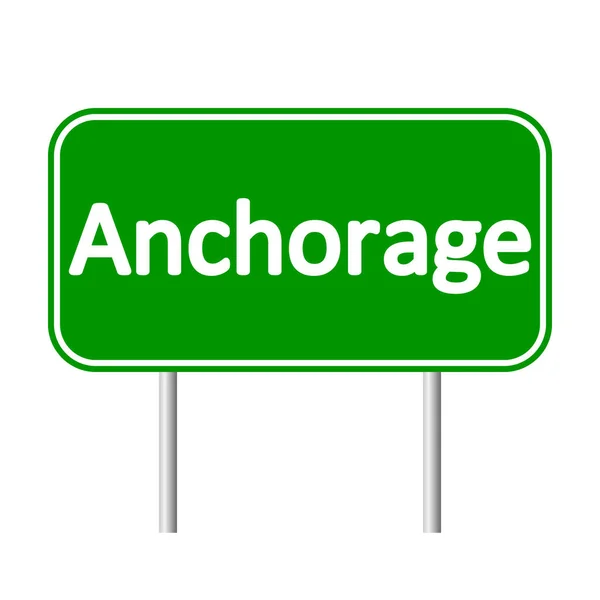 Anchorage panneau routier vert — Image vectorielle