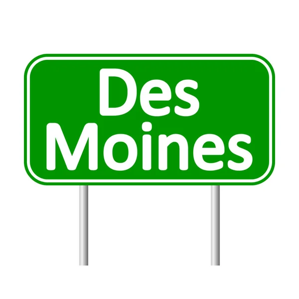 Des Moines zöld út jel — Stock Vector