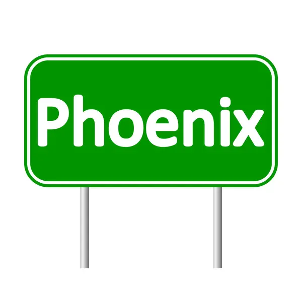 Phoenix sinal de estrada verde — Vetor de Stock