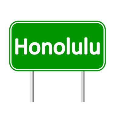 Honolulu yeşil yol levhası.