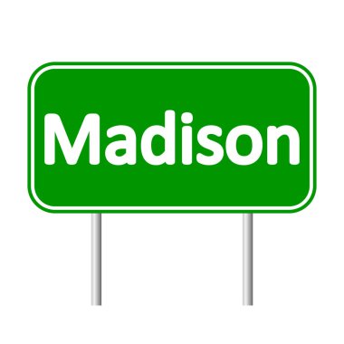 Madison yeşil yol levhası.
