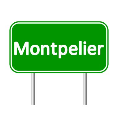 Montpelier yeşil yol levhası.