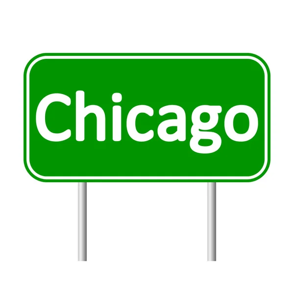 Chicago green road sign — Stock Vector