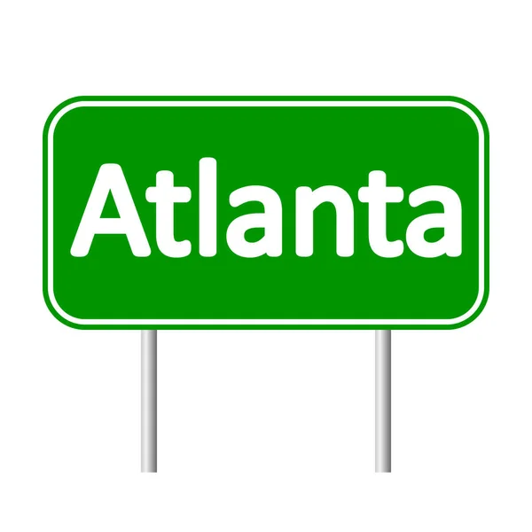 Atlanta green road sign — Stock Vector