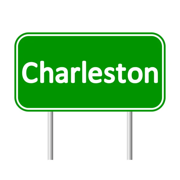 Charleston groene verkeersbord — Stockvector