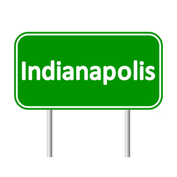 Indianapolis green road sign — Stock Vector