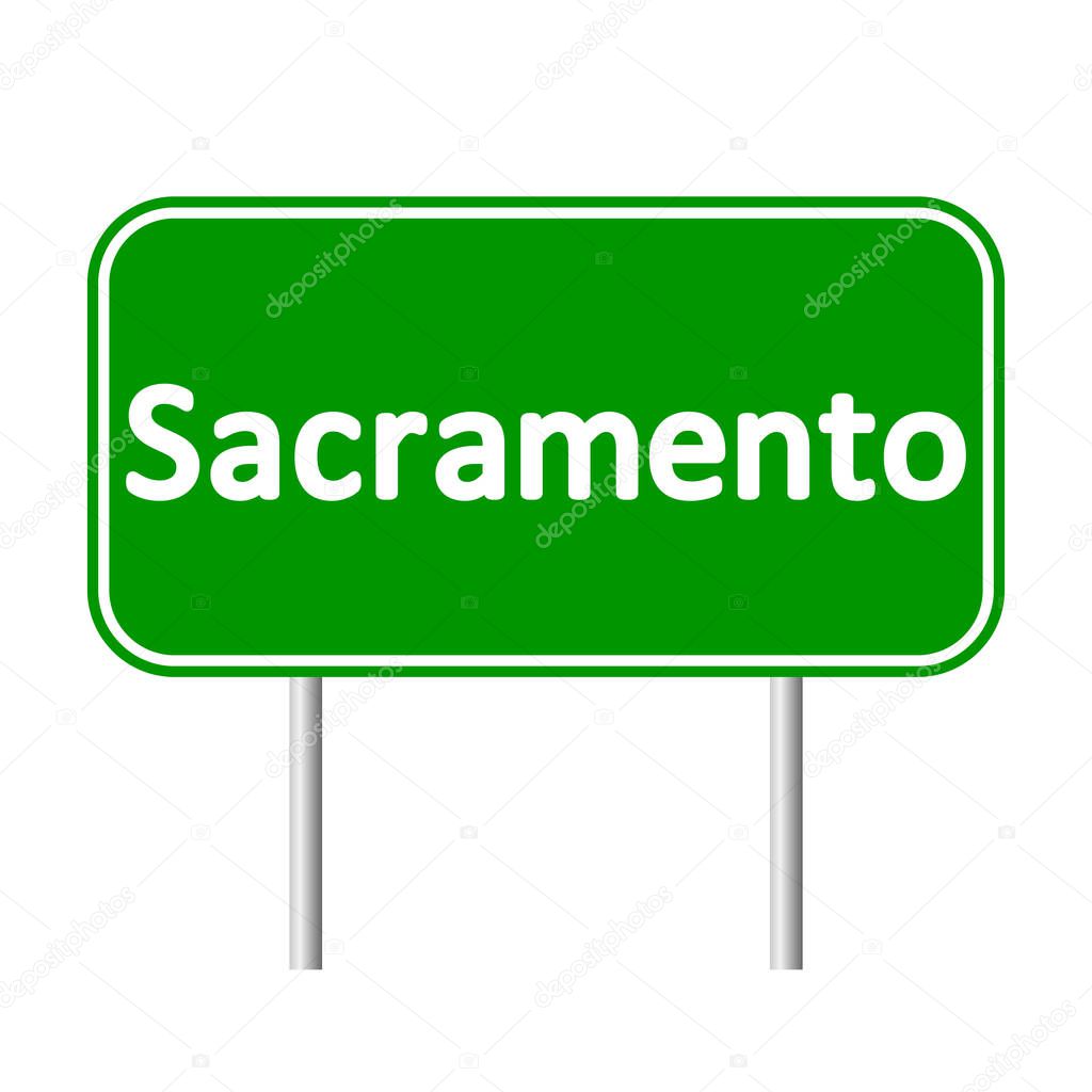 Sacramento green road sign
