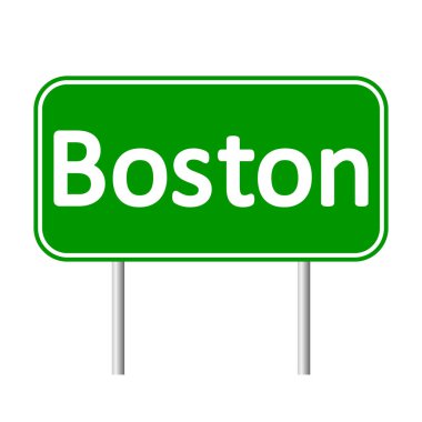 Boston yeşil yol levhası.
