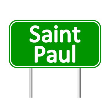 Saint paul yeşil yol levhası.