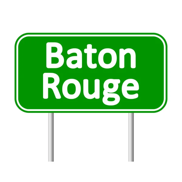 Baton rouge groene verkeersbord. — Stockvector