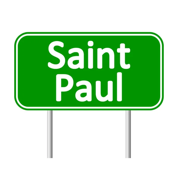 Saint paul yeşil yol levhası. — Stok Vektör