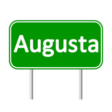 Augusta yeşil yol levhası.
