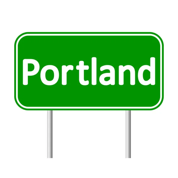 Portland yeşil yol levhası. — Stok Vektör