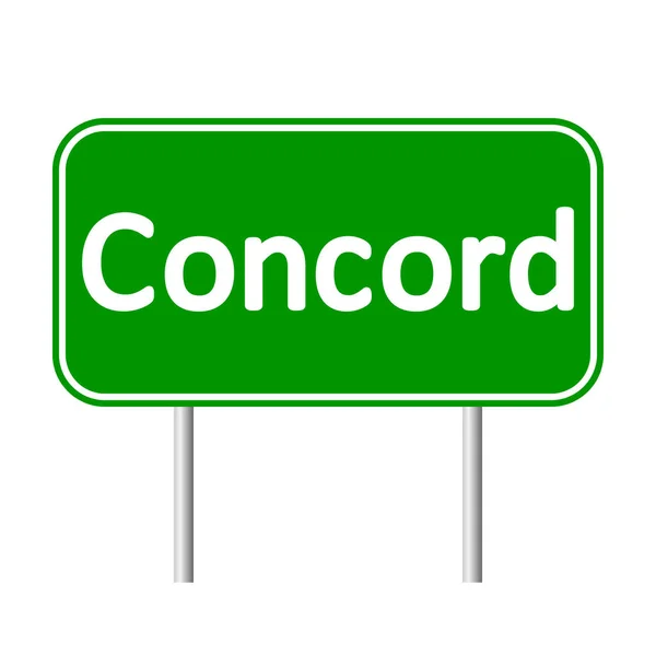 Señal de carretera verde Concord — Archivo Imágenes Vectoriales