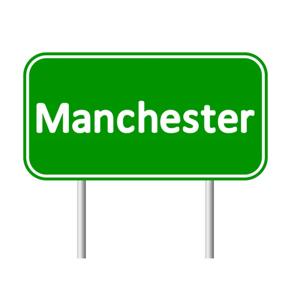 Manchester groene verkeersbord — Stockvector