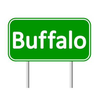 Buffalo yeşil yol işareti.