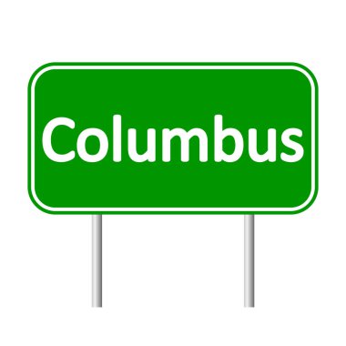 Columbus yeşil yol levhası.